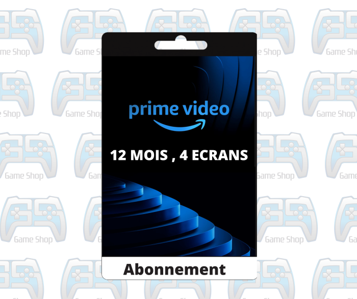 ABONNEMENT AMAZON PRIME VIDEO : 12 Mois , 4 Écrans