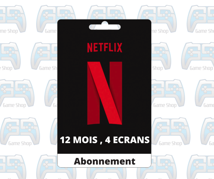 ABONNEMENT NETFLIX : 12 Mois 4 Écrans